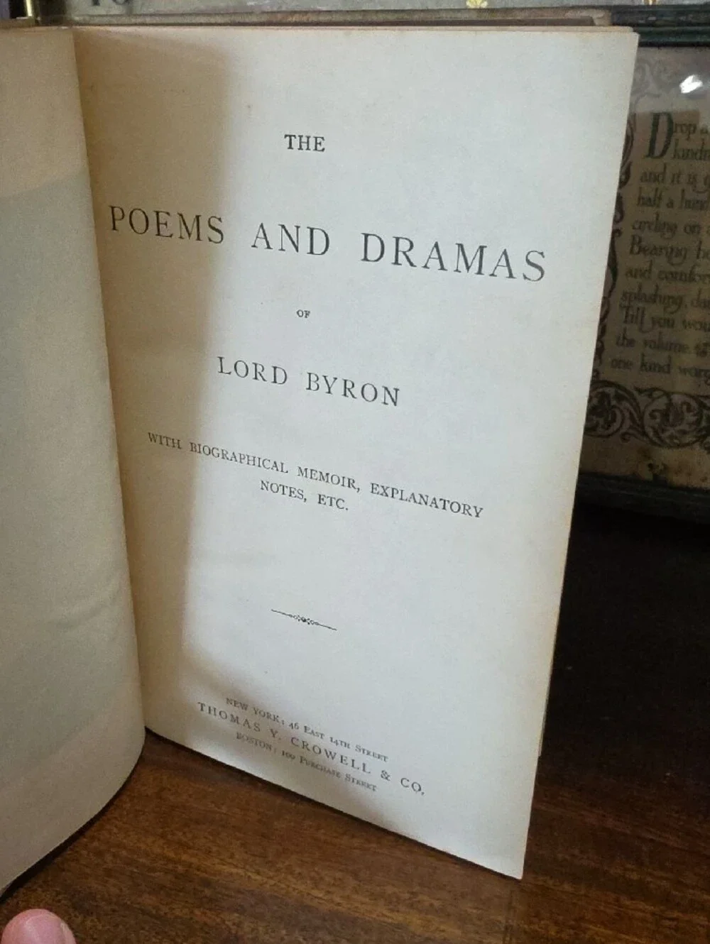Floral Hardcover Vintage Book Byrons Poems